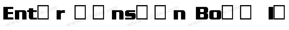 Enter Sansman Bold I字体转换
